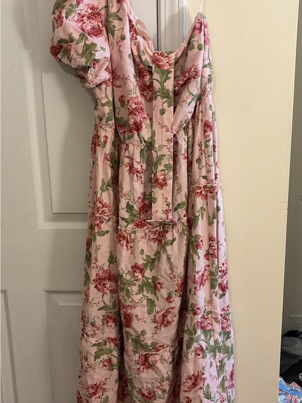 Show Me Your MuMu Pink Floral Tiered Maxi Dress